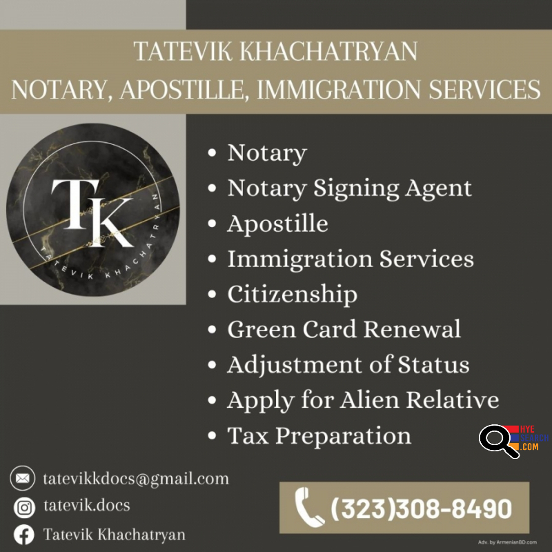  Tatevik Khachatryan - Notary, Apostille, Immigration Services in Los Angeles, CA