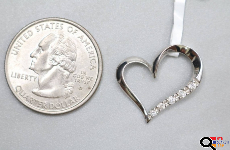 10K White Gold Diamond Heart Charm in Norwalk, CA