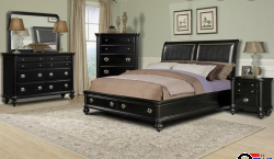 King Bed Set by Danbury with Drawers, Matching End Tables, Dresser and Mirror