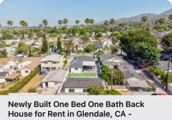 Newly Built One Bed One Bath Back House for Rent in Glendale, CA